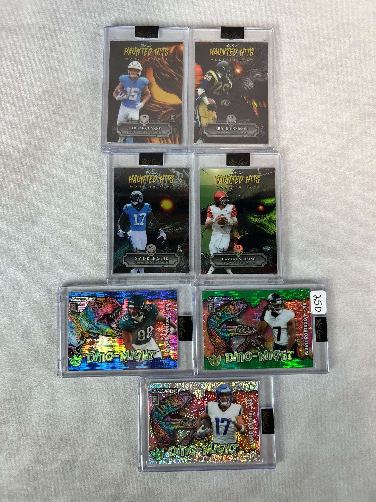 (7) card encased lot Bijan, Puka, McConkey, Dickerson +++