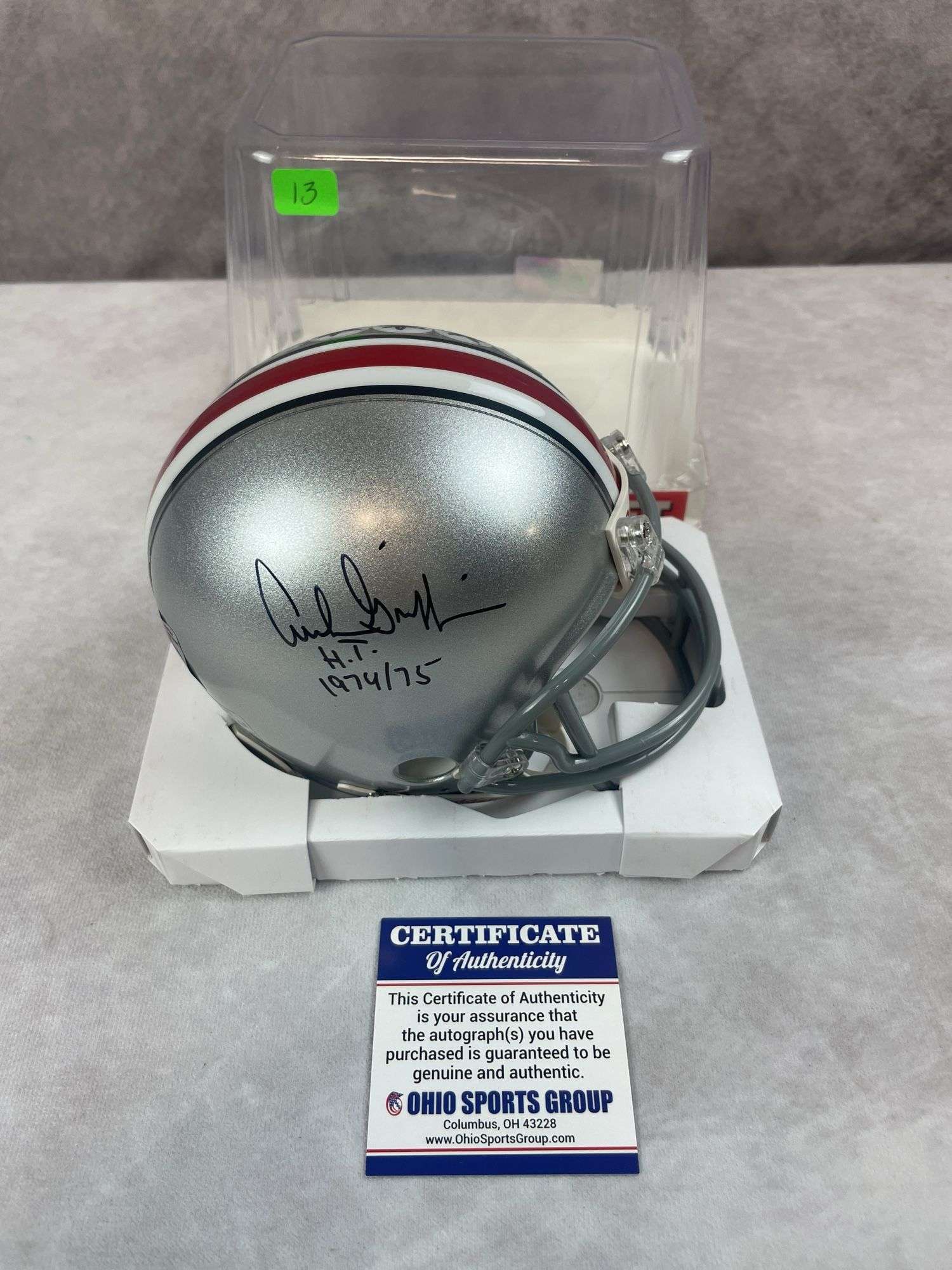 Archie Griffin signed Ohio State mini helmet w/Heisman inscriptions, Archie hologram