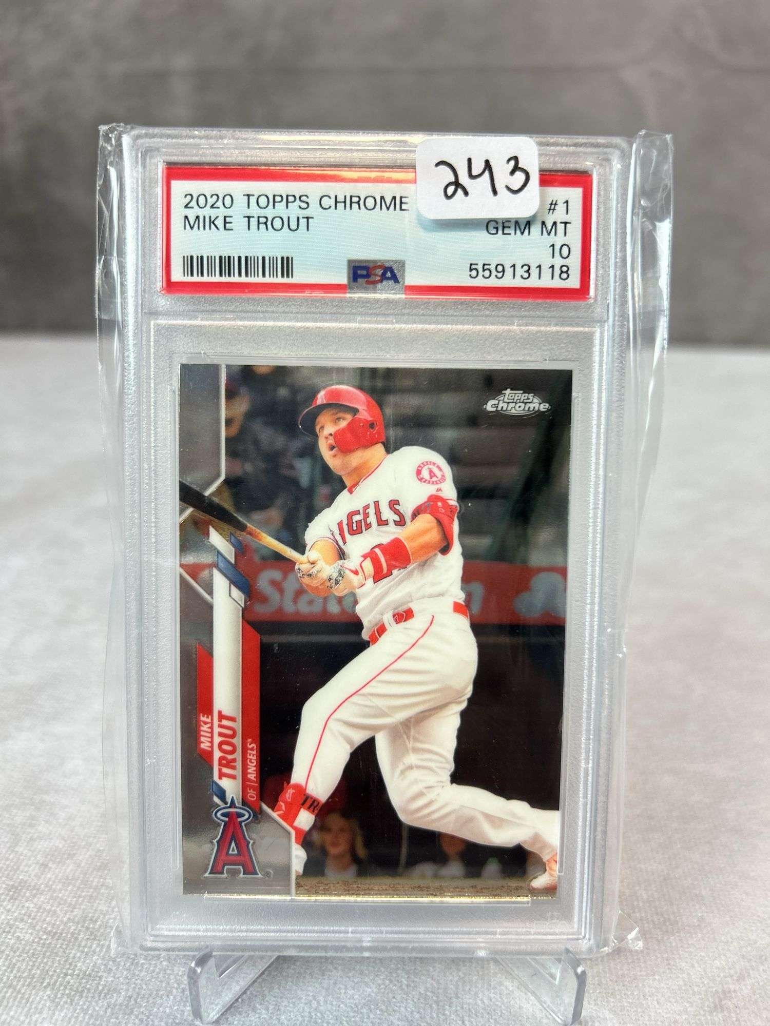 Mike Trout PSA 10 lot of (2) 2020 Topps Chrome and Donruss Optic