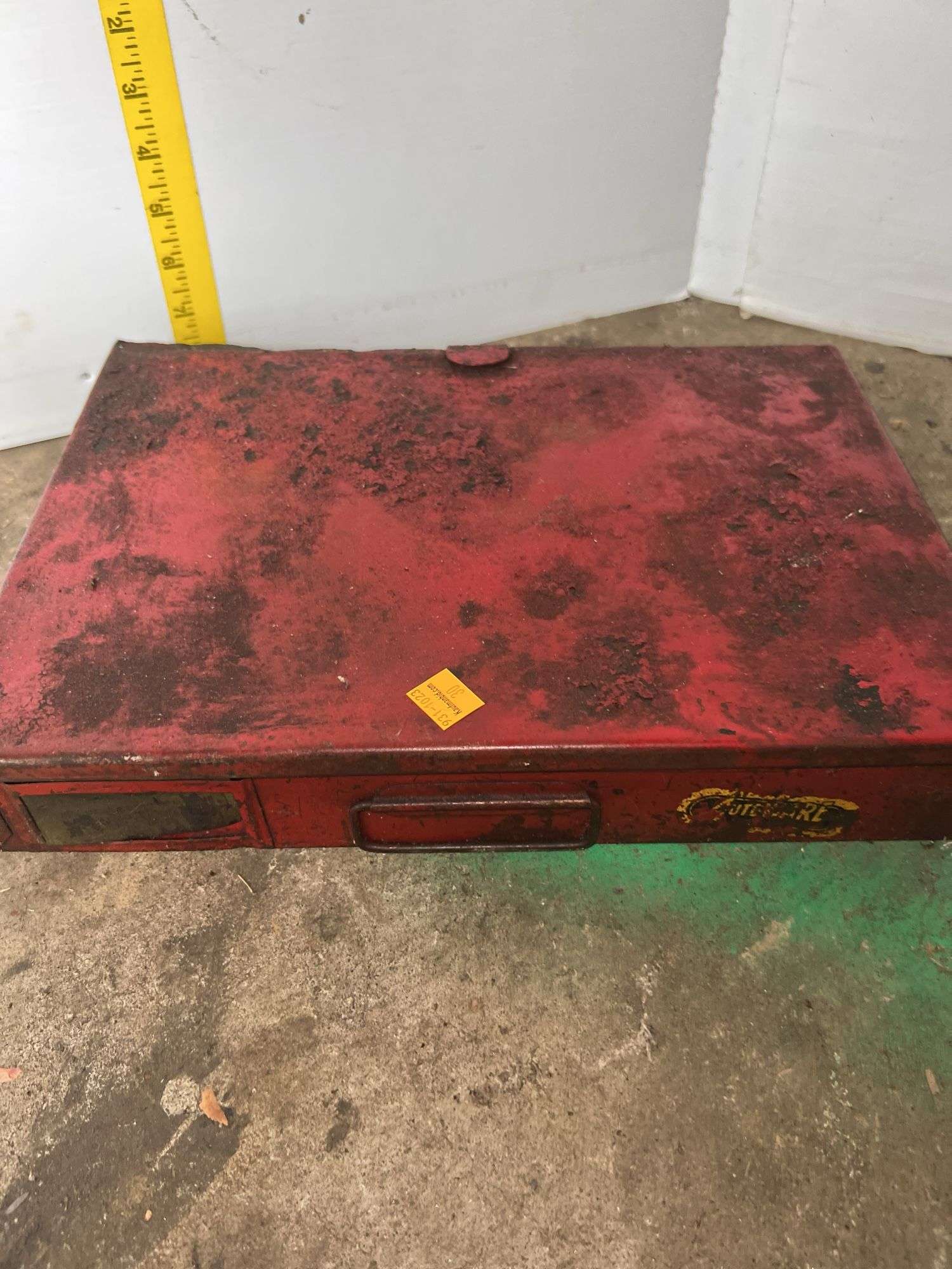Red Metal Toolbox w/ Various Screws