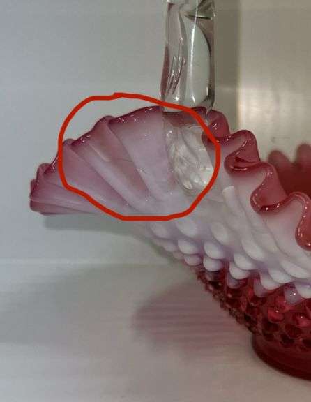 Fenton Hobnail Glass Basket