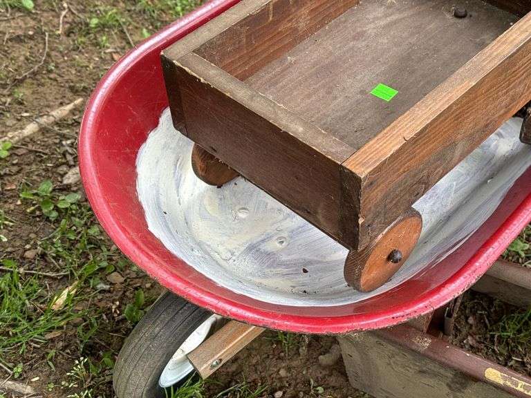Mini Wheelbarrow, Wooden Cart, Step Stool and Ratchet Strap