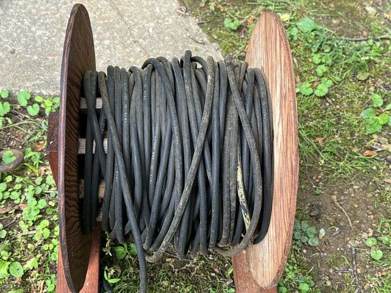 Wooden Spool of Extension Cable