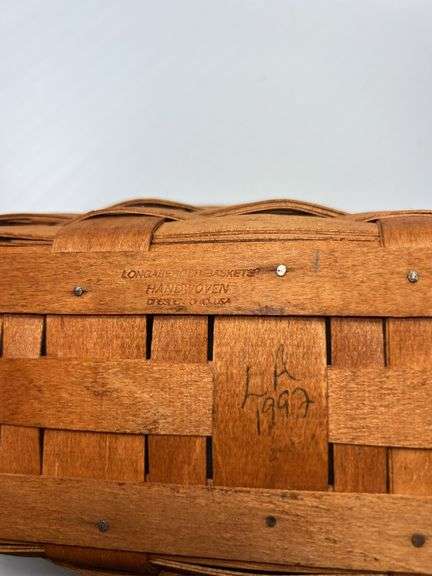 (2) Longaberger Woven Baskets and (1) Workshop Woven Basket