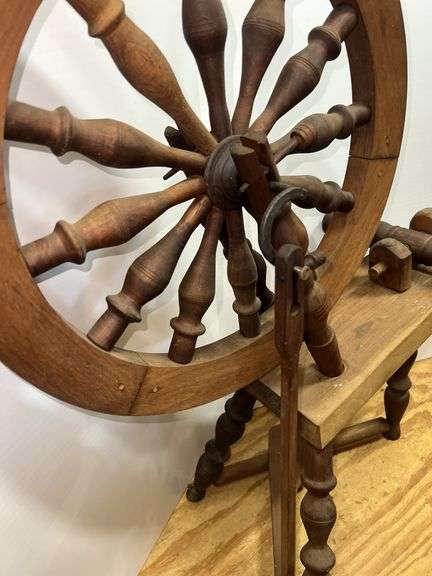 Vintage Wooden Spinning Wheel