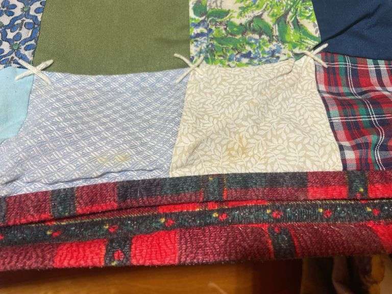 Assortment of mostly handmade quilts- some have missing pieces, tears and more