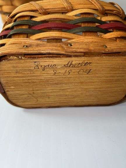 (1) Longaberger Woven Basket and (1) Unbranded Woven Basket