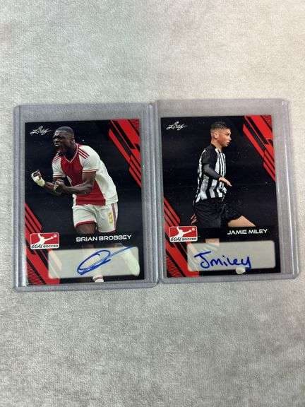 (20) signed soccer cards 2023 Leaf Goal, Alves, Mayenda, Kamara, Sotiriou +++
