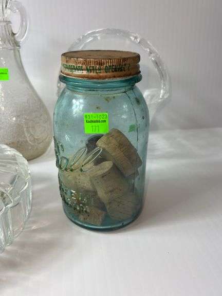 Assortment of Clear Glass Baskets, Dishes and Vases