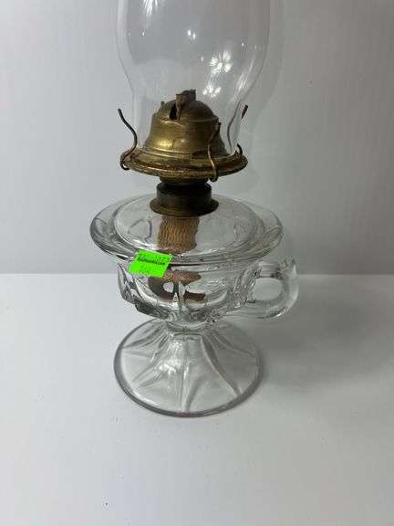 Vintage Clear Glass Oil Lamp