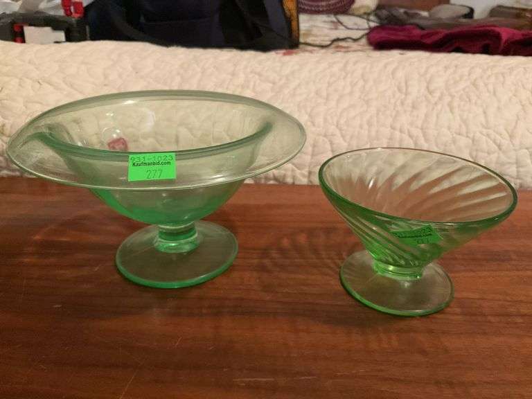 Vintage Uranium Glass Bowls