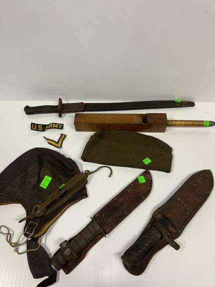 Vintage Military Hats and Machetes
