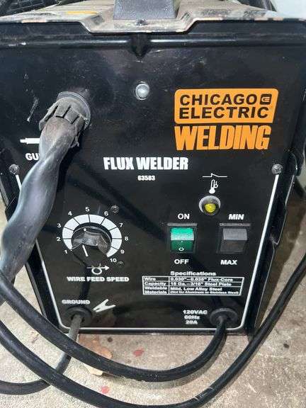 Chicago Electric Flux Welder and Welding Gloves