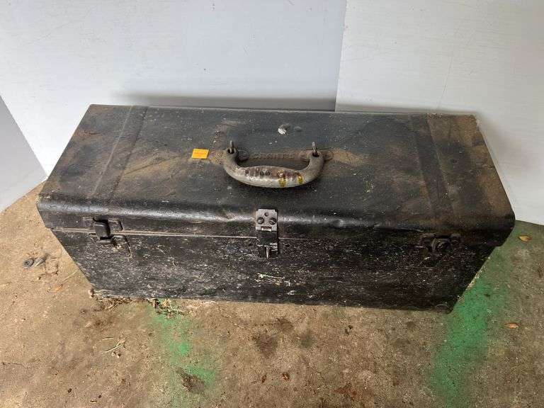 Black Metal Toolbox w/ Contents