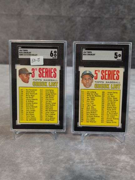(2) 1967 Topps Baseball Checklists SGC 6 & 5