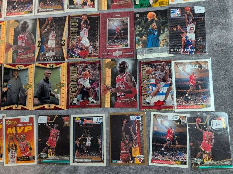 60- Card Michael Jordan Lot & Michael Jordan Hand Cut Proof