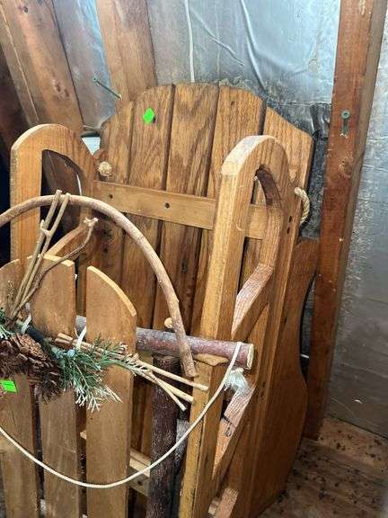 (2) Vintage Wooden Sleighs