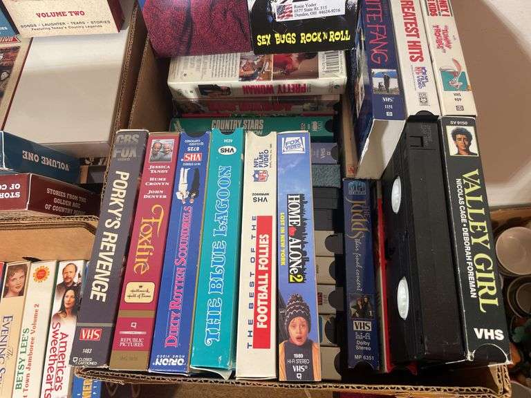 Large lot of VHS tapes, CD’s and DVDs