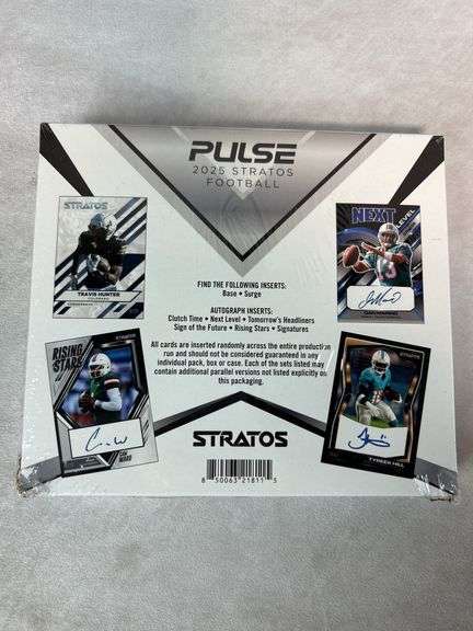 2025 Pulse Stratos Football Hobby Box sealed all #'d to /50 or less