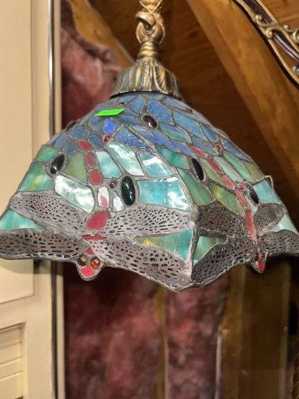 Vintage Tiffany Style Twisted Stain Glass Floor Lamp