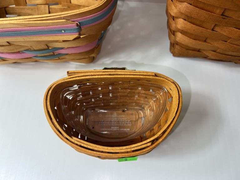 (2) Longaberger Woven Baskets and (1) Workshop Woven Basket