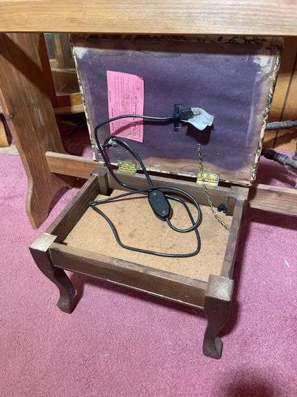 Wooden stand, quilt rack and sewing footstool