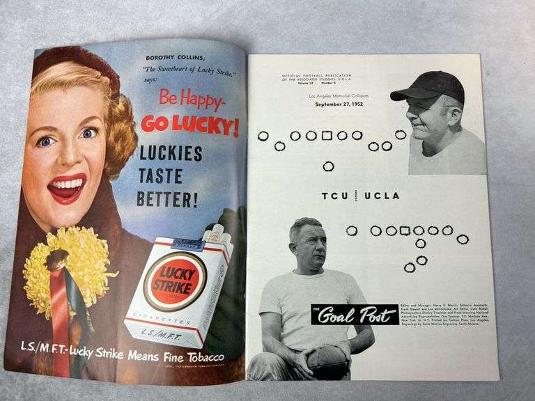 1952 UCLA vs TCU Program & Stub - 1952 USC vs Washington Program