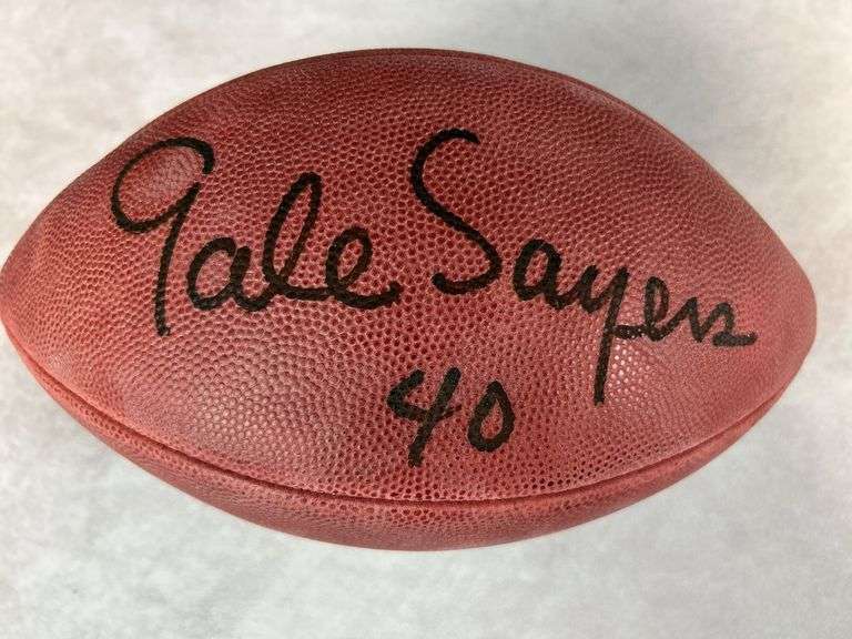 Gayle Sayers signed full size football JSA w/case
