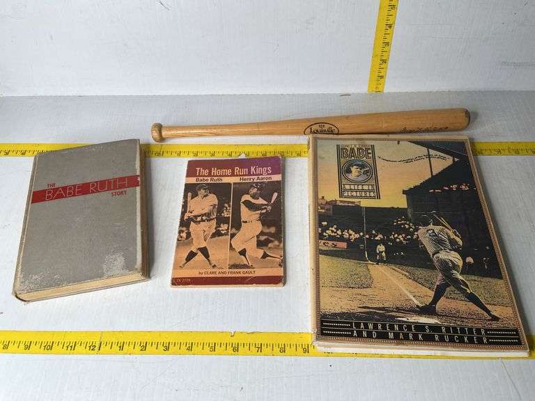 Babe Ruth Bat & Books