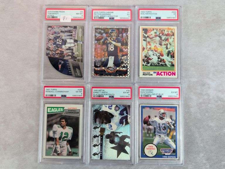 6- Card Graded Football Lot