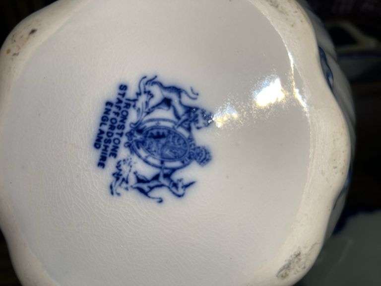 Blue Ironstone Pitcher and Basin