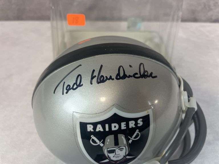 Ted Hendricks signed Oakland Raiders, mini helmet, JSA