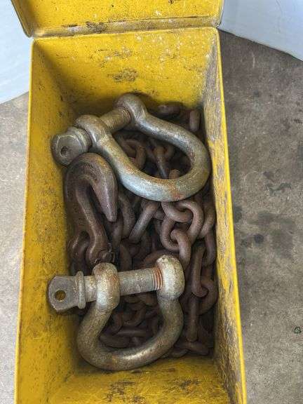 Silver Metal Ammo Crate w/ Chain and U-Hook