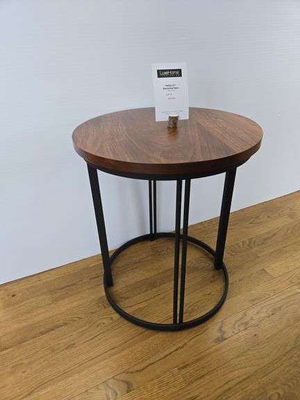 Malibu round end table- 21"x24"- Elm