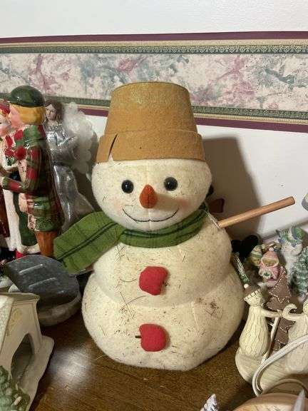 (2) boxes of Christmas items including figurines, lamp, musicals and more