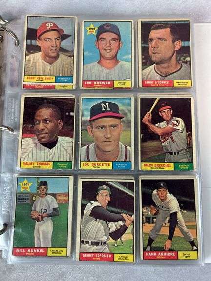 1961 Topps Baseball Cards - 509 of 587 w/ 35 High Numbers - All Cards Appear to be Trimmed