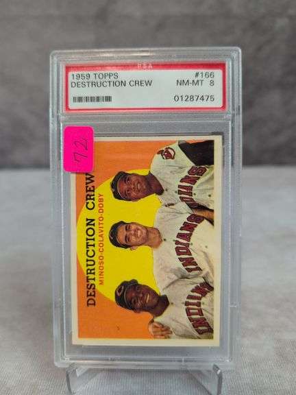 1959 Topps Destruction Crew: Colavito, Doby, Minoso- PSA NM-MT 8