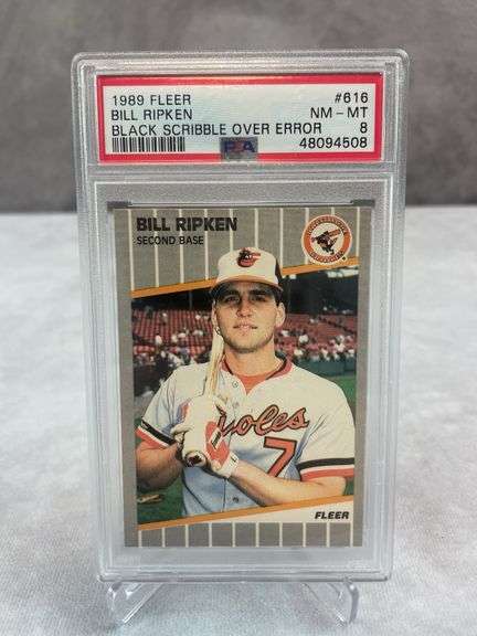 Billy Ripken 1989 Fleer #616 PSA 8 Black Scribble Variation
