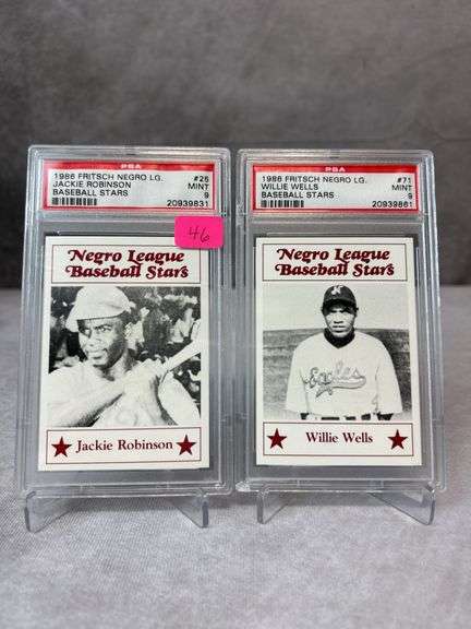 1986 Fritsch Negro League Jacke Robinson & Willie Wells, both PSA mint 9