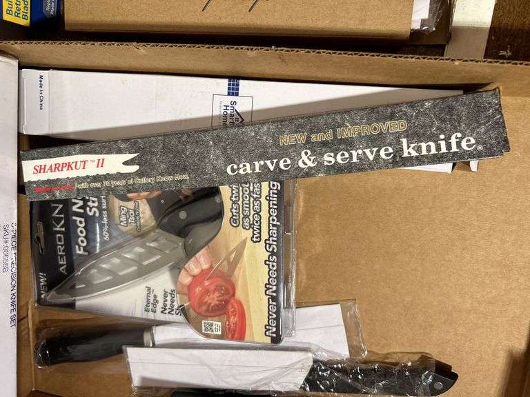 Precision crafted cutlery steak knives, roll’n cut screening tool, and other misc. knives