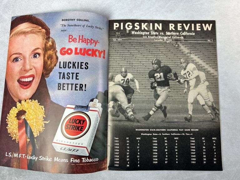1952 UCLA vs TCU Program & Stub - 1952 USC vs Washington Program