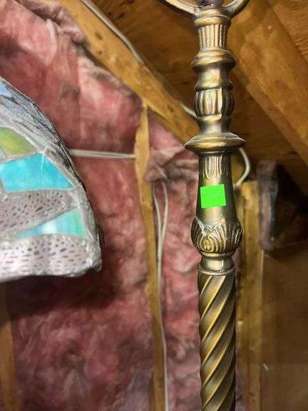 Vintage Tiffany Style Twisted Stain Glass Floor Lamp