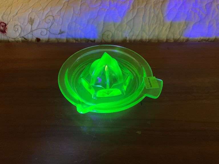 Vintage Uranium Glass Juicer
