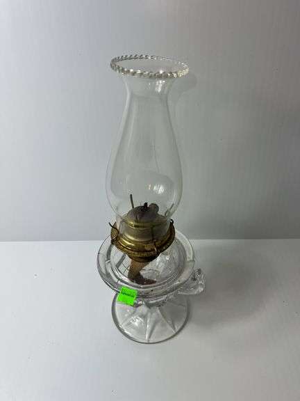 Vintage Clear Glass Oil Lamp