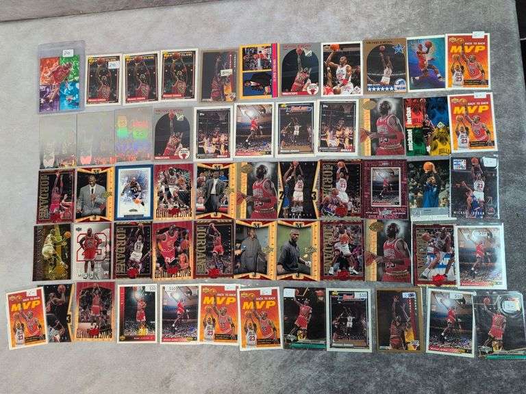 60- Card Michael Jordan Lot & Michael Jordan Hand Cut Proof