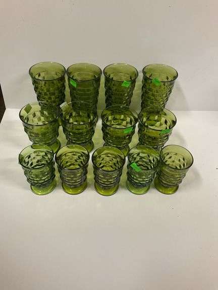 Vintage Indiana Glass Avocado Green Glass