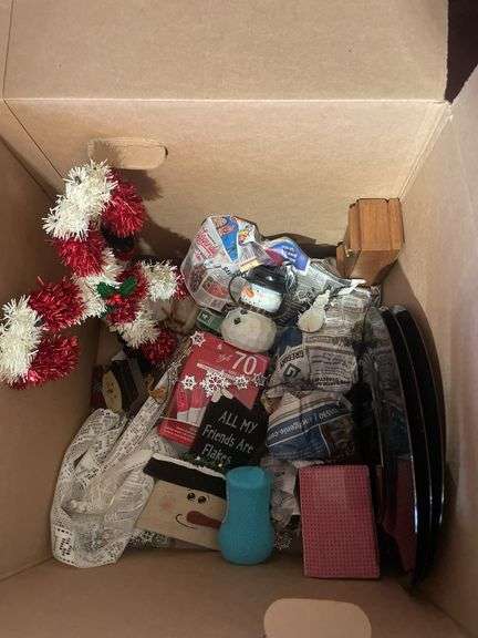 (2) boxes of Christmas items including figurines, lamp, musicals and more