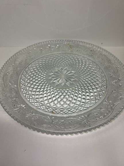 (2) Clear Glass Dishes and Silver Serving Tray