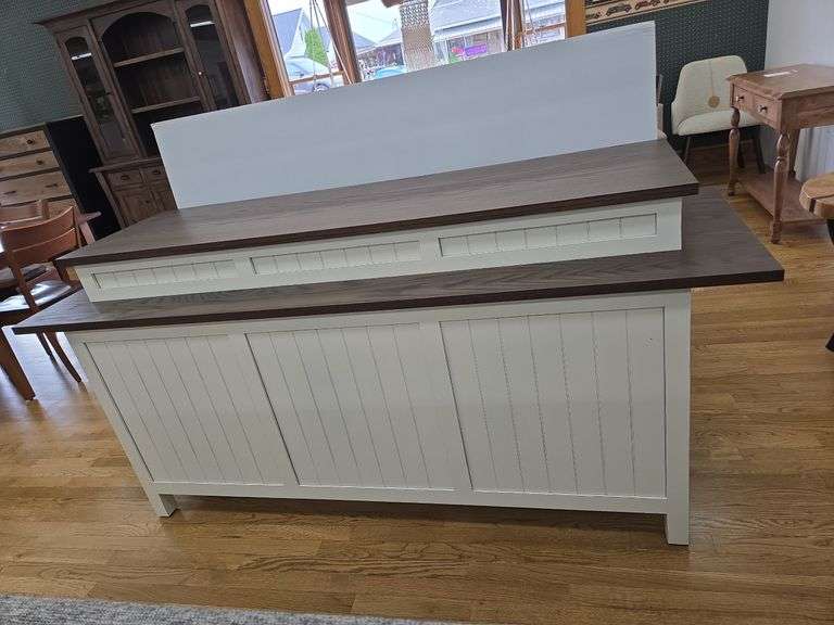 Franklin Sofa Table w/ (3) bar stools- 78"x25"x36"- Red Oak