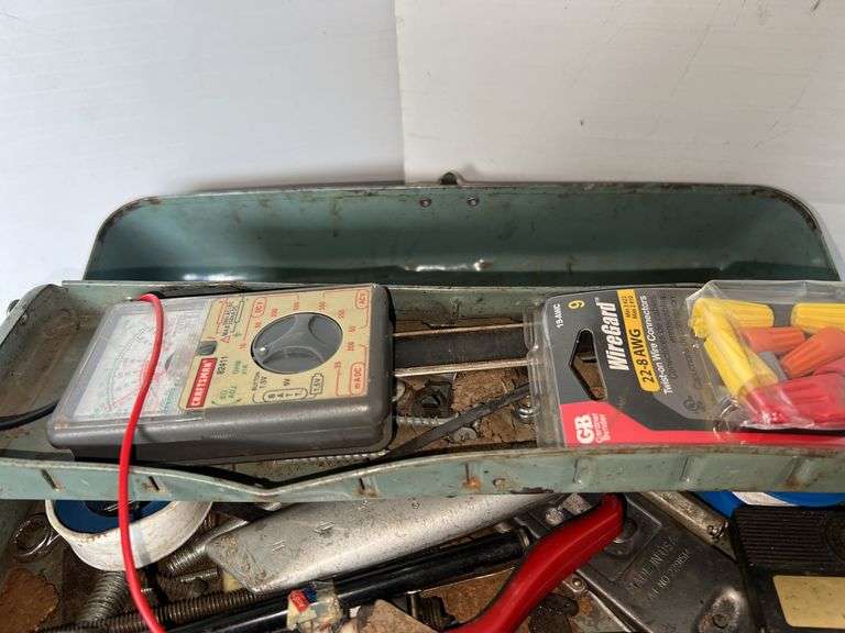 Purple Metal Toolbox w/ Contents